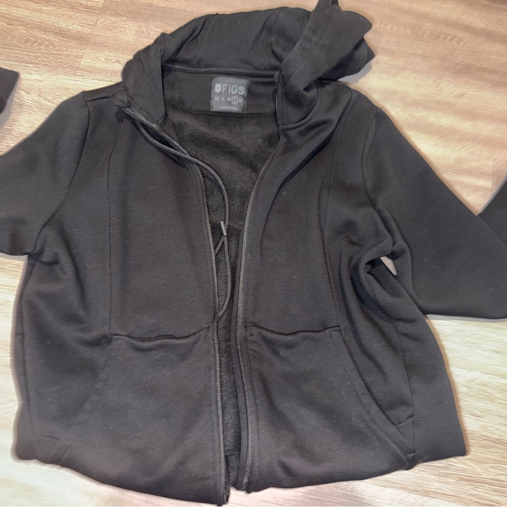 Figs Charcoal Full-Zip Hoodie